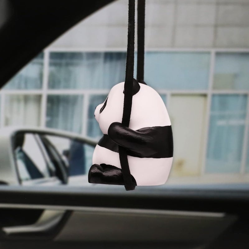 Kiofs Panda Car Hanging Ornament - Swinging Panda Hanging Swing for Rear View Mirror, Funny Car Decor - Image 5